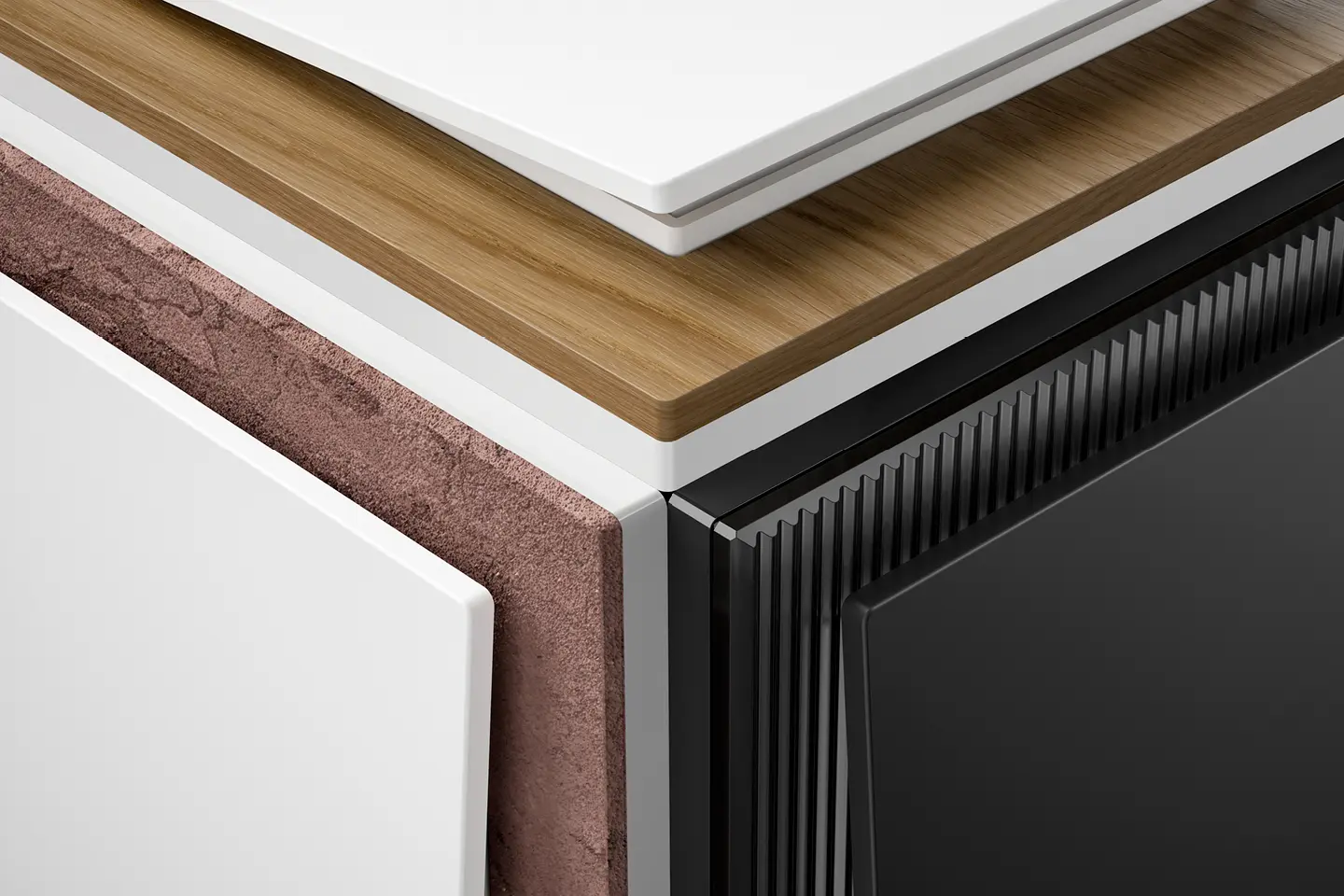 Verschillende kleuren schakelmateriaal in een presentatie 